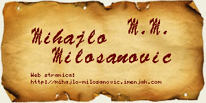 Mihajlo Milošanović vizit kartica